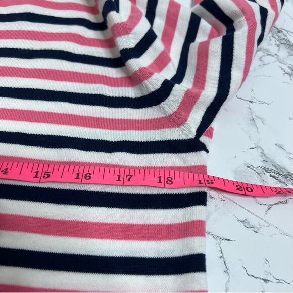 ATM Striped Long Sleeve Sweater Knit Top Cotton Pink Blue White Size XS - Picture 8 of 10